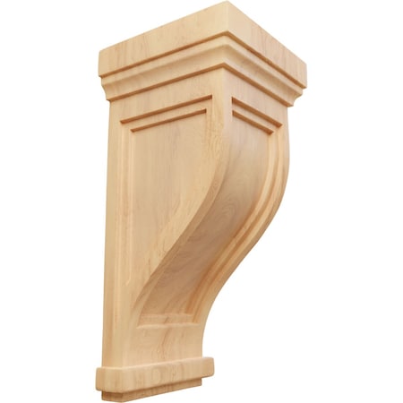 Ekena Millwork 6 1/2"W x 6 1/2"D x 14"H Traditional Recessed Corbel, Red Oak COR06X06X14TRRO